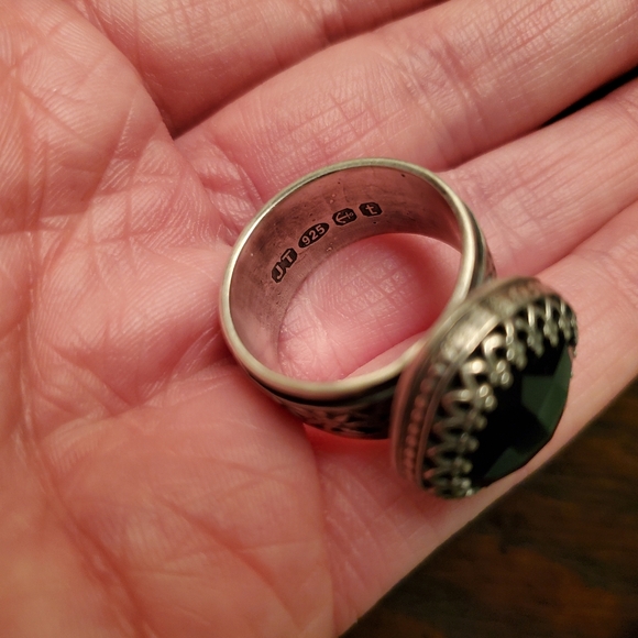 Gem Heaven sterling silver witchy black gemstone ring ooak artisan gothic - Picture 5 of 11